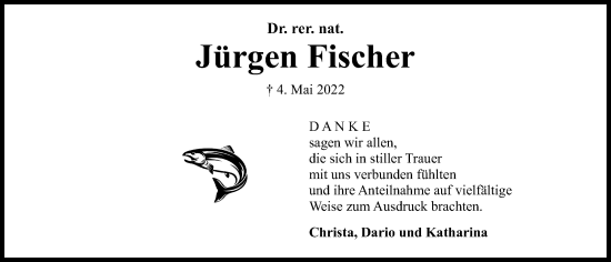 Traueranzeige von Jürgen Fischer von Kieler Nachrichten