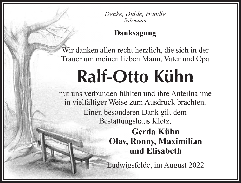  Traueranzeige für Ralf-Otto Kühn vom 17.09.2022 aus Märkischen Allgemeine Zeitung