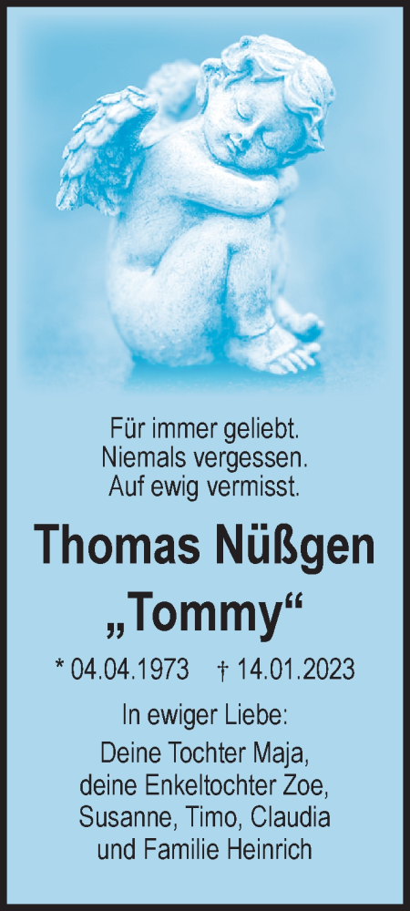 Traueranzeige von Thomas Nüßgen von Lübecker Nachrichten
