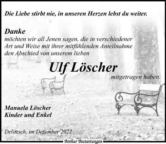 Traueranzeige von Ulf Löscher von Leipziger Volkszeitung