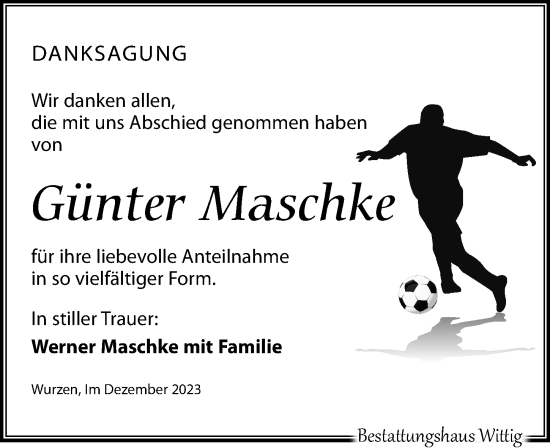 Traueranzeige von Günter Maschke von Leipziger Volkszeitung