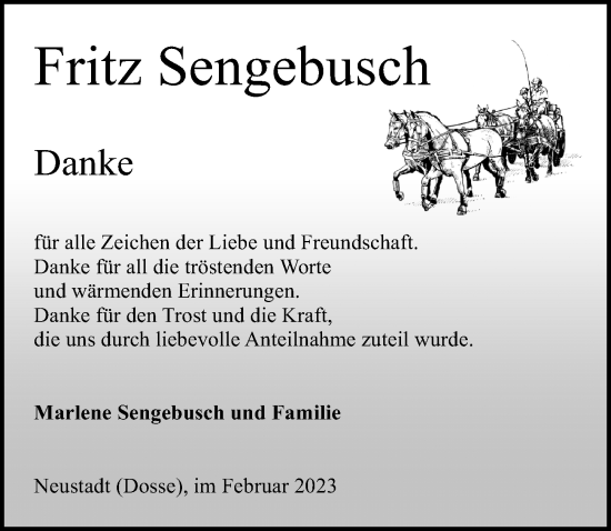 Traueranzeige von Fritz Sengebusch von Märkischen Allgemeine Zeitung