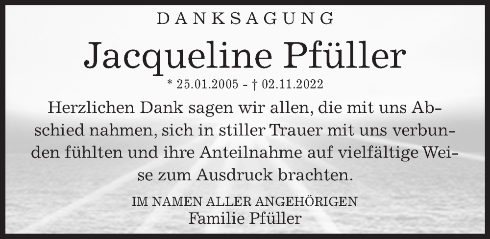  Traueranzeige für Jacqueline Pfüller vom 04.02.2023 aus Peiner Allgemeine Zeitung
