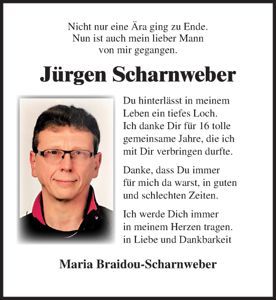 Traueranzeige von Jürgen Scharnweber von Lübecker Nachrichten