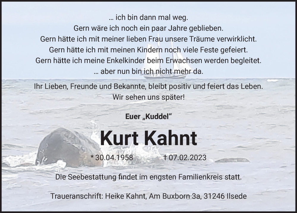  Traueranzeige für Kurt Kahnt vom 11.02.2023 aus Peiner Allgemeine Zeitung