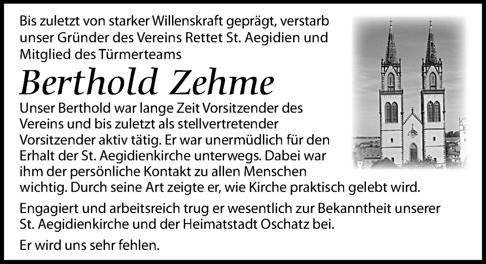  Traueranzeige für Berthold Zehme vom 04.03.2023 aus Leipziger Volkszeitung