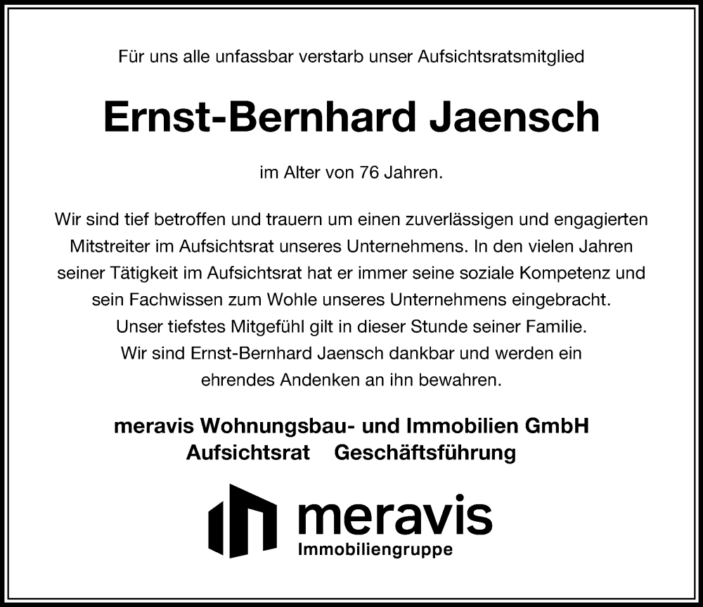  Traueranzeige für Ernst-Bernhard Jaensch vom 18.03.2023 aus Aller Zeitung