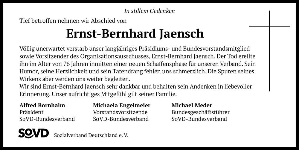  Traueranzeige für Ernst-Bernhard Jaensch vom 18.03.2023 aus Aller Zeitung