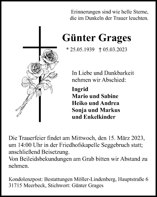 Traueranzeige von Günter Grages von Schaumburger Nachrichten