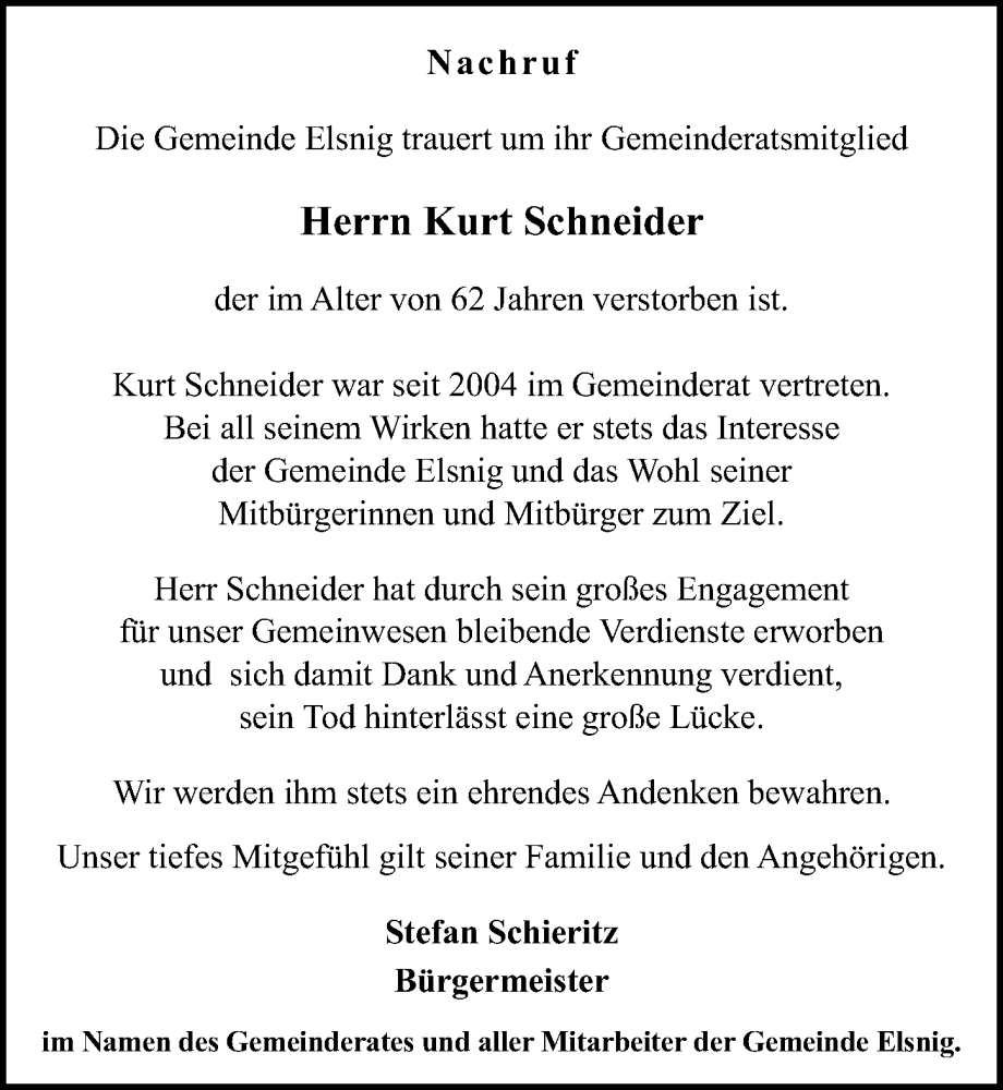  Traueranzeige für Kurt Schneider vom 25.03.2023 aus Torgauer Zeitung