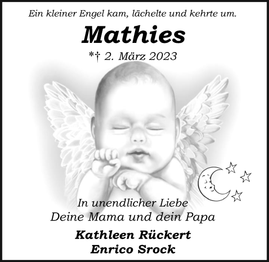 Traueranzeige von Mathies  von Ostsee-Zeitung GmbH