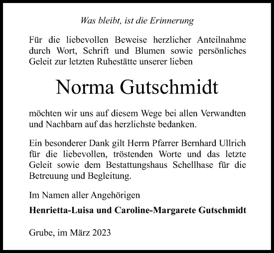 Traueranzeige von Norma Gutschmidt von Märkischen Allgemeine Zeitung