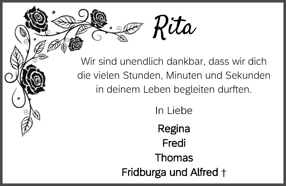  Traueranzeige für Rita Winter vom 28.03.2023 aus Eichsfelder Tageblatt