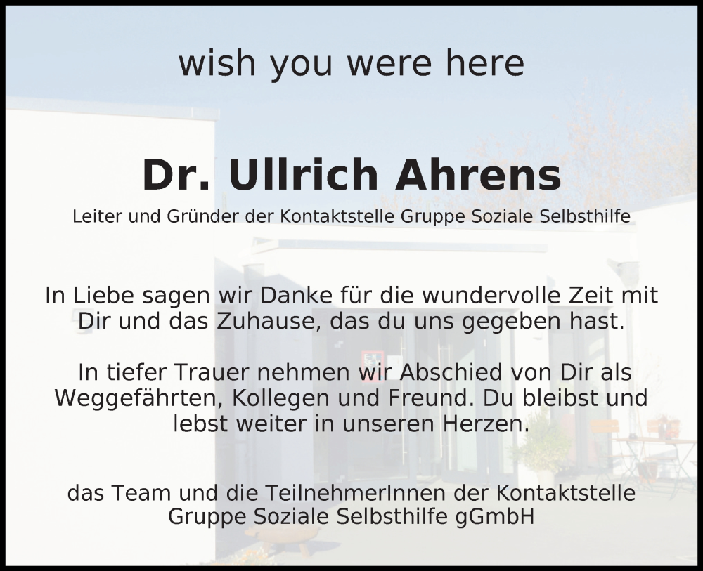  Traueranzeige für Ullrich Ahrens vom 25.03.2023 aus Hannoversche Allgemeine Zeitung/Neue Presse
