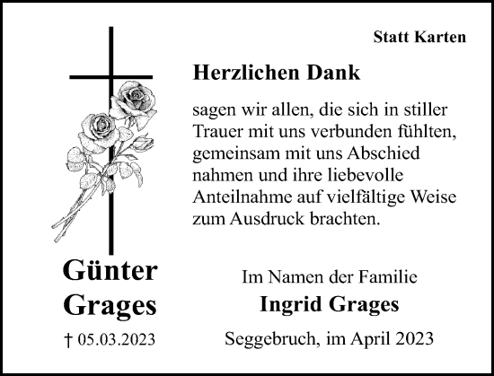 Traueranzeige von Günter Grages von Schaumburger Nachrichten