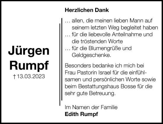 Traueranzeige von Jürgen Rumpf von Aller Zeitung