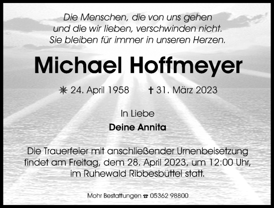 Traueranzeige von Michael Hoffmeyer von Aller Zeitung