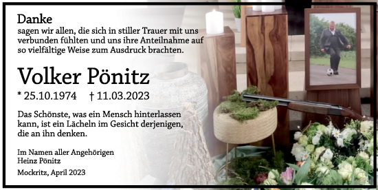Traueranzeige von Volker Pönitz von Leipziger Volkszeitung