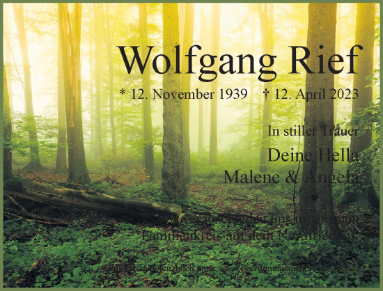 Traueranzeige von Wolfgang Rief von Aller Zeitung