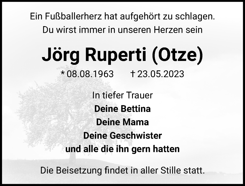  Traueranzeige für Jörg Ruperti vom 27.05.2023 aus Peiner Allgemeine Zeitung