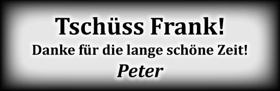 Traueranzeige von Frank  von Lübecker Nachrichten
