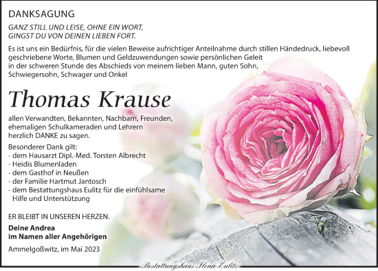 Traueranzeige von Thomas Krause von Torgauer Zeitung