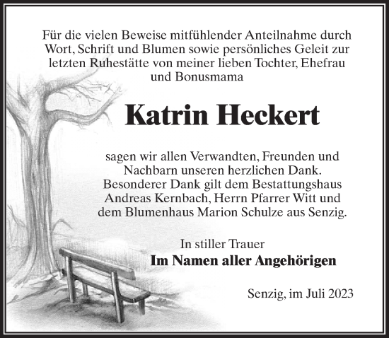 Traueranzeige von Katrin Heckert von Märkischen Allgemeine Zeitung