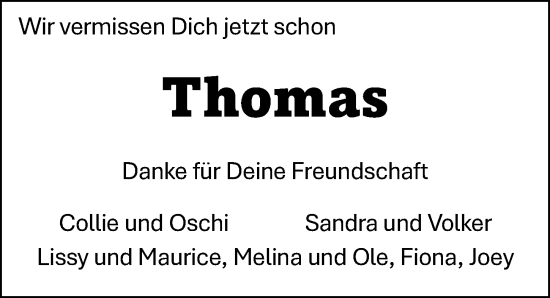 Traueranzeige von Thomas  von Peiner Allgemeine Zeitung
