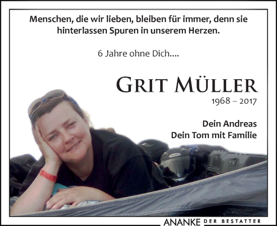 Traueranzeige von Grit Müller von Leipziger Volkszeitung