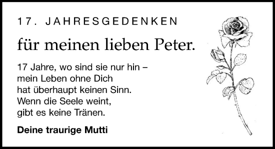 Traueranzeige von Peter  von Leipziger Volkszeitung