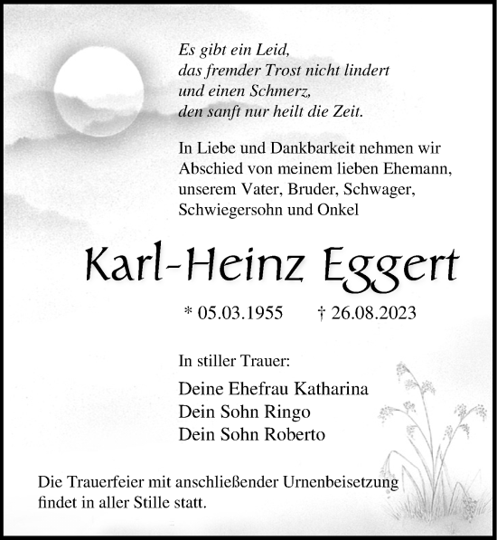 Traueranzeige von Karl-Heinz Eggert von Ostsee-Zeitung GmbH