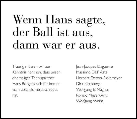 Traueranzeige von Hans  von Hannoversche Allgemeine Zeitung/Neue Presse