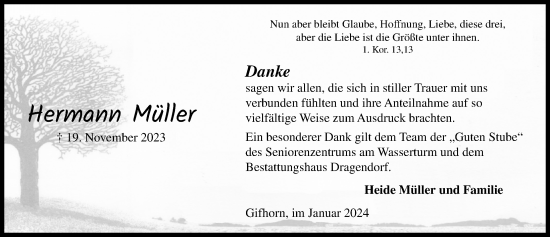 Traueranzeige von Hermann Müller von Aller Zeitung