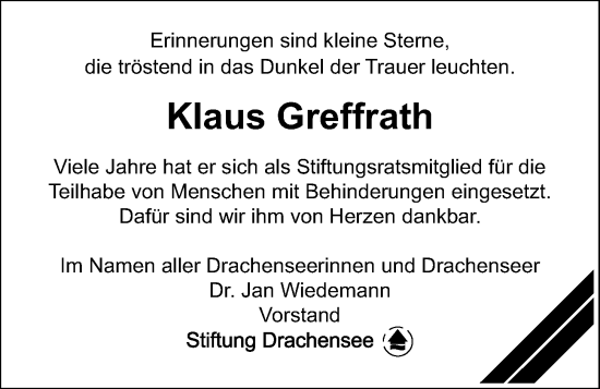 Traueranzeige von Klaus Greffrath von Kieler Nachrichten