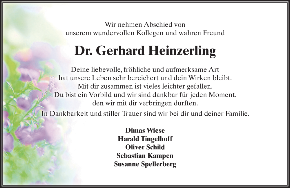  Traueranzeige für Gerhard Heinzerling vom 12.10.2024 aus Göttinger Tageblatt