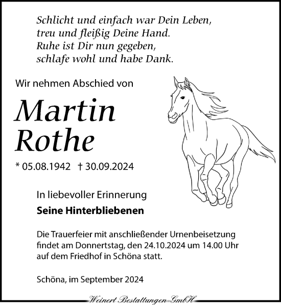 Traueranzeige von Martin Rothe von Torgauer Zeitung