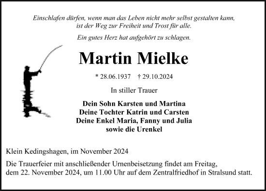 Traueranzeige von Martin Mielke von Ostsee-Zeitung GmbH