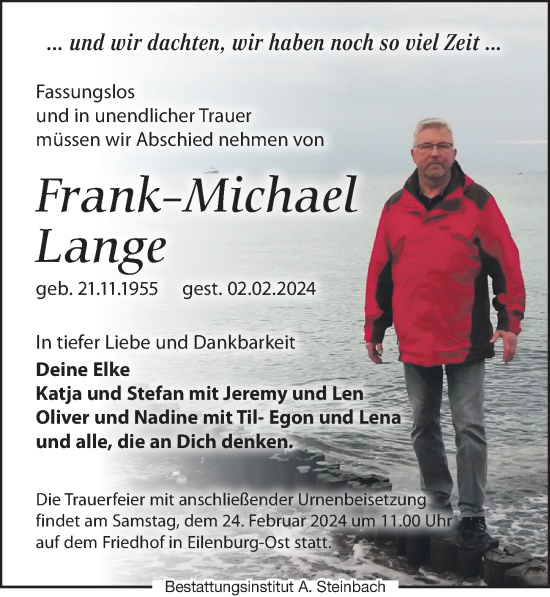 Traueranzeige von Frank-Michael Lange von Leipziger Volkszeitung