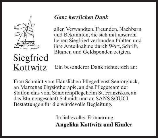 Traueranzeige von Siegfried Kottwitz von Märkischen Allgemeine Zeitung