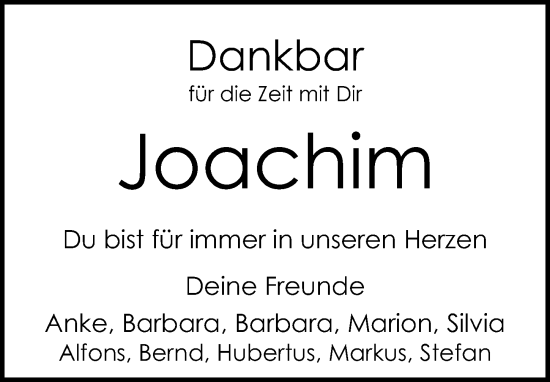 Traueranzeige von Joachim  von Eichsfelder Tageblatt