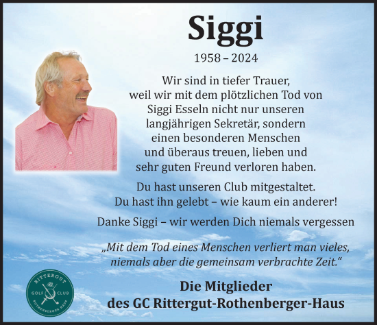 Traueranzeige von Siggi  von Göttinger Tageblatt