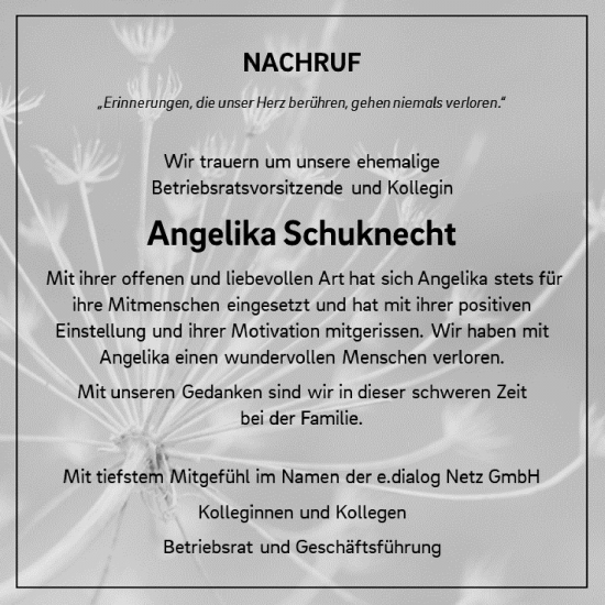 Traueranzeige von Angelika Schuknecht von Märkischen Allgemeine Zeitung