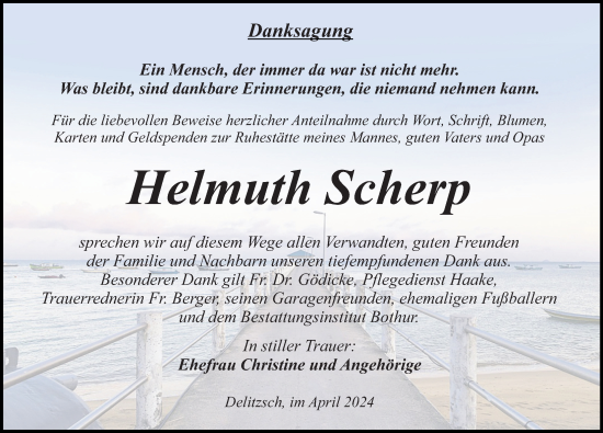 Traueranzeige von Helmuth Scherp von Leipziger Volkszeitung