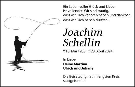 Traueranzeige von Joachim Schellin von Göttinger Tageblatt