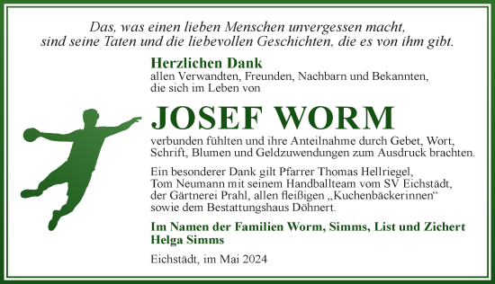 Traueranzeige von Josef Worm von Märkischen Allgemeine Zeitung