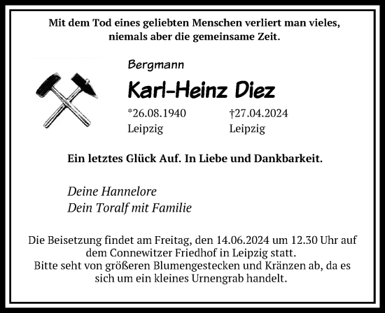 Traueranzeige von Karl-Heinz Plez von Leipziger Volkszeitung