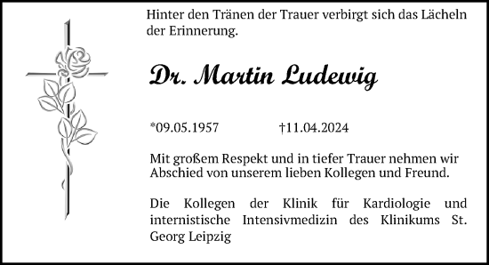 Traueranzeige von Martin Ludewig von Leipziger Volkszeitung