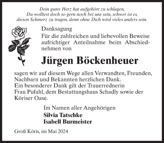 Traueranzeige von Jürgen Böckenheuer von Märkischen Allgemeine Zeitung