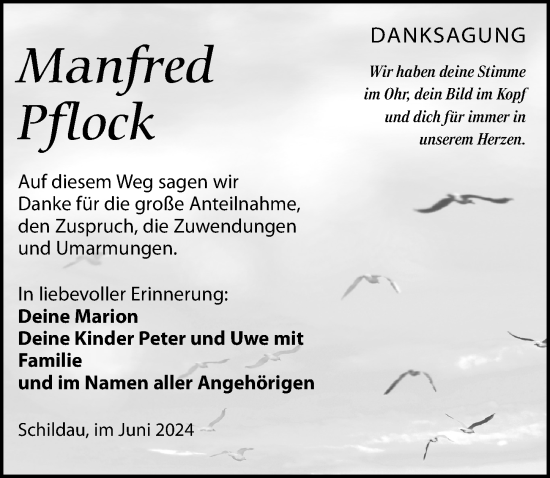 Traueranzeige von Manfred Pflock von Torgauer Zeitung