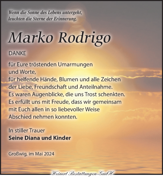 Traueranzeige von Marko Rodrigo von Torgauer Zeitung
